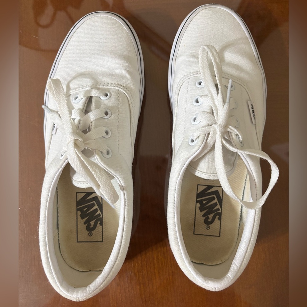 Vans Era True White w Navy Blue Stripe Womens 7.5 Men/Boys 6.0